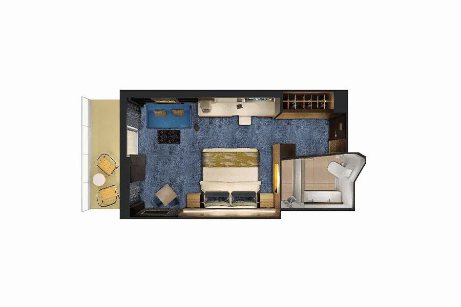Mid-Ship Penthouse Suite with Balcony + Vibe Access
